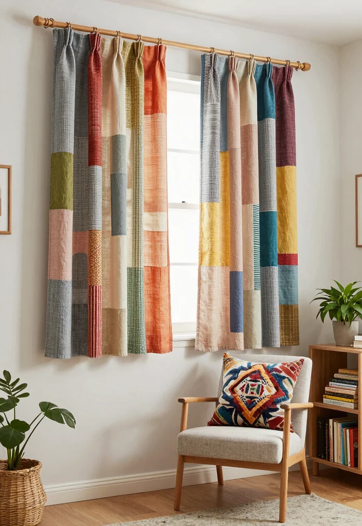 15 Short Curtains Living Room Ideas for a Casual Practical Style 5. DIY Short Curtains 0