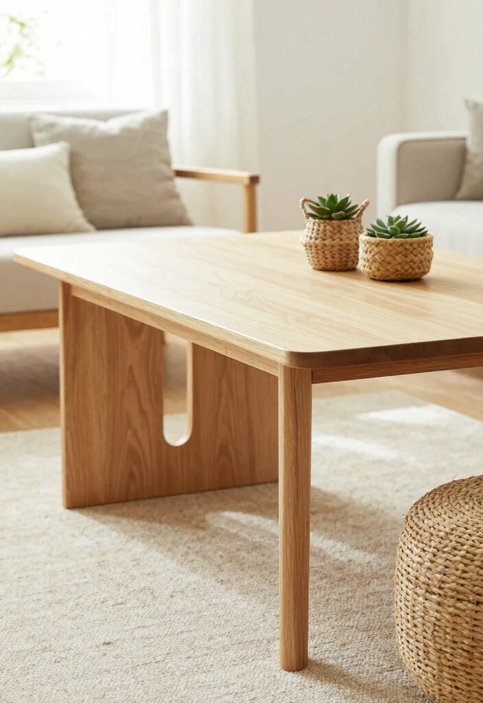 15 Wooden Living Room Table Ideas for a Natural Timeless Style 13. Scandinavian Inspired Table 0