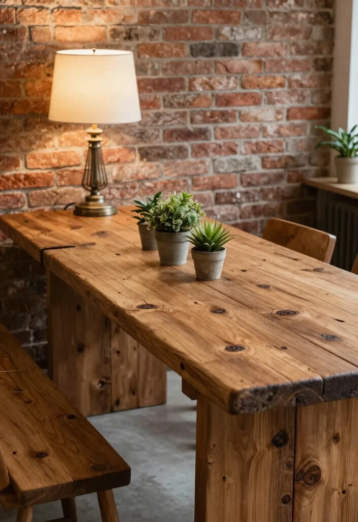 15 Wooden Living Room Table Ideas for a Natural Timeless Style 5. Reclaimed Wood Table 0