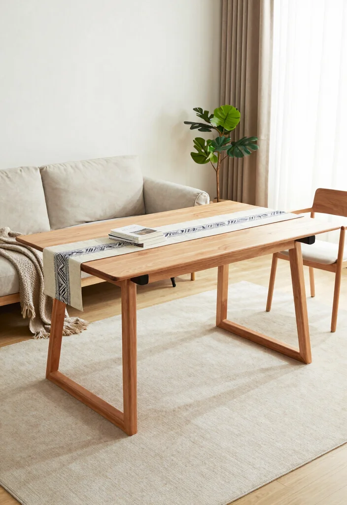 15 Wooden Living Room Table Ideas for a Natural Timeless Style 8. Multifunctional Wooden Table 0