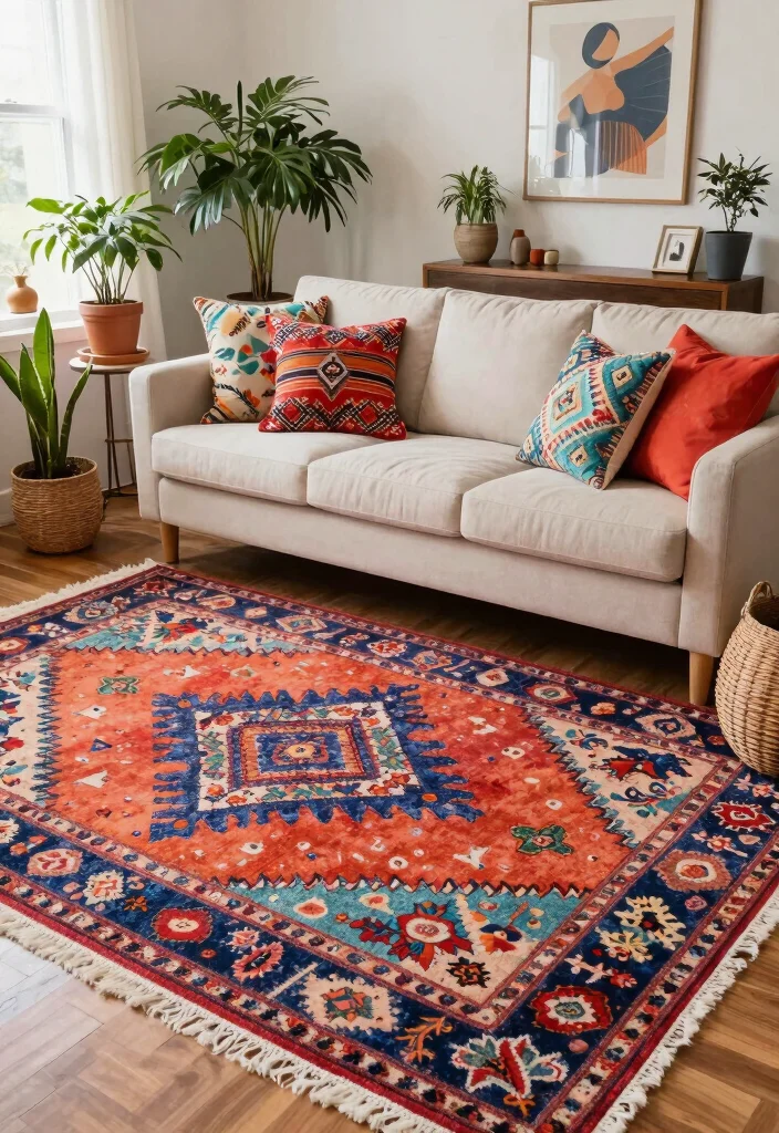 16 Beige Couch Living Room Rugs Ideas Perfect Color Pairings 9. Bohemian Style Rugs 0