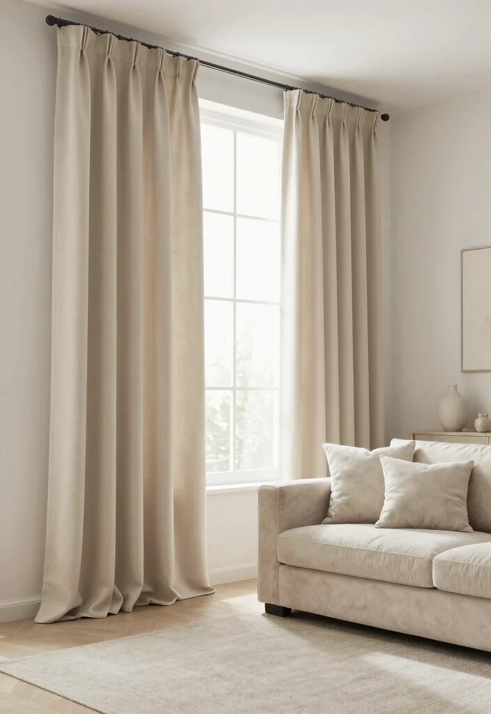 16 Bold Curtains Living Room Ideas Statement Making Style 14. Monochromatic Layering 0
