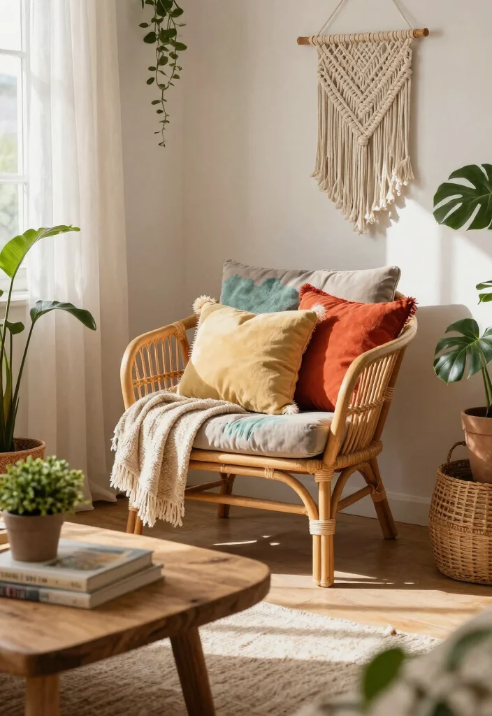 16 Chair for Living Room Ideas Comfortable Stylish and Versatile 2. Bohemian Bliss with Rattan Chairs 0