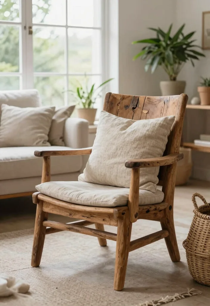 16 Chair for Living Room Ideas Comfortable Stylish and Versatile 4. Reclaimed Wood Chairs for Eco Chic Style 0