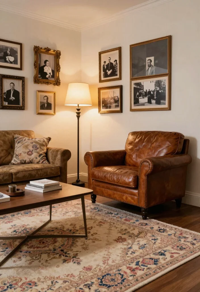 16 Floral Rug Living Room Ideas Soft Patterned Charm 4. Vintage Charm with Antique Floral Rugs 0