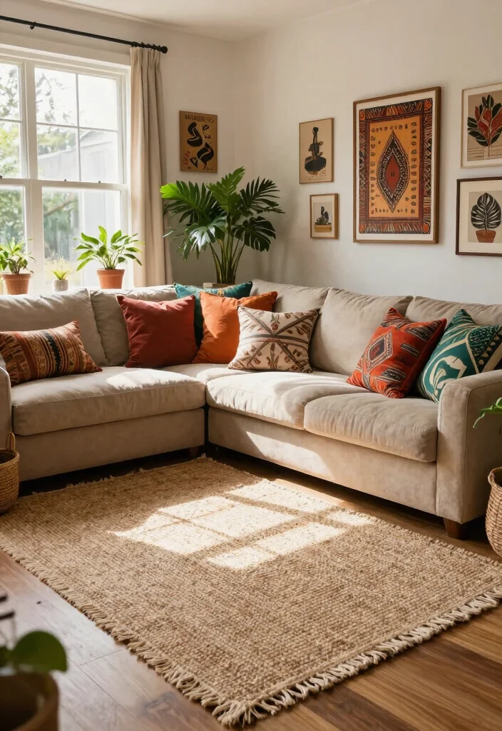 16 Fluffy Rugs in Living Room Ideas Cozy Underfoot Style 1. The Boho Chic Touch 0