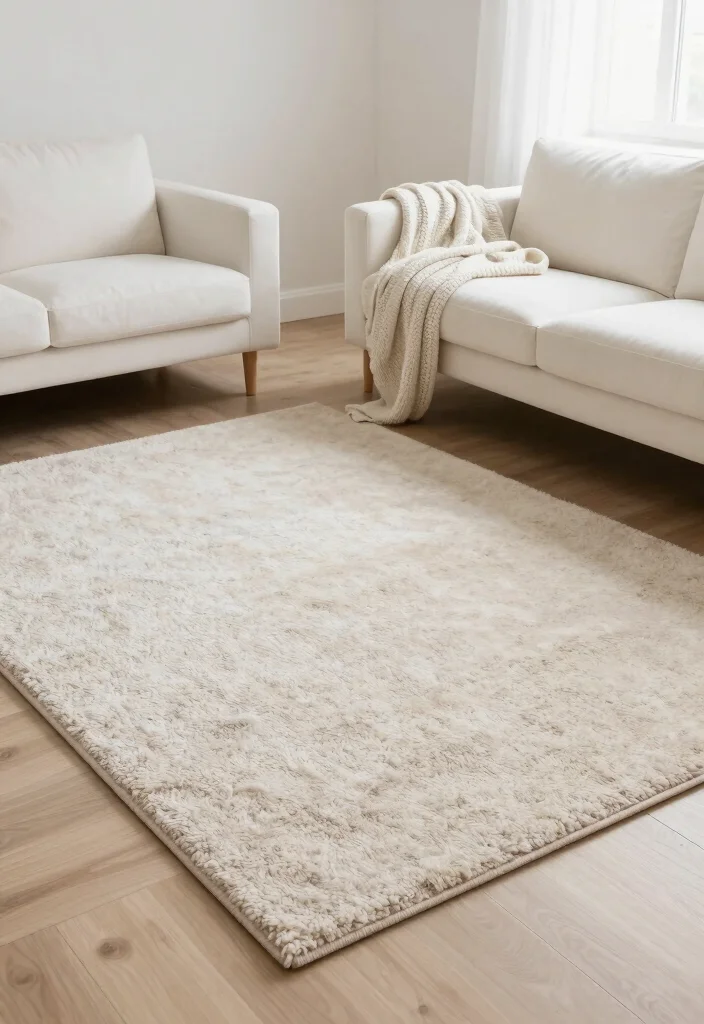 16 Fluffy Rugs in Living Room Ideas Cozy Underfoot Style 14. Scandinavian Simplicity 0