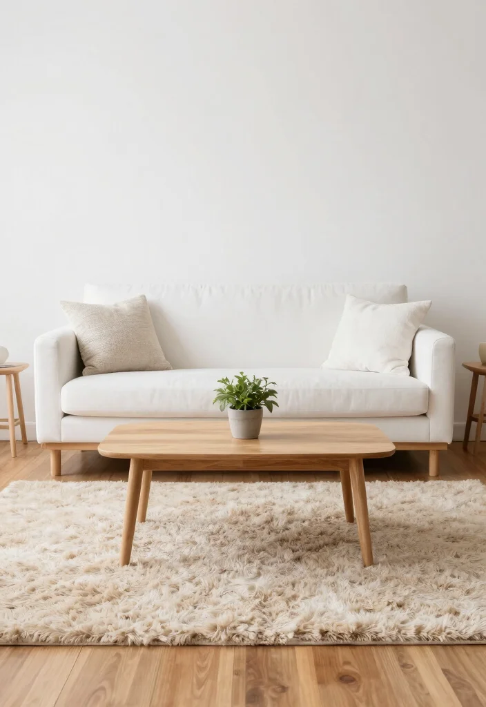 16 Fluffy Rugs in Living Room Ideas Cozy Underfoot Style 2. Minimalist Elegance 0