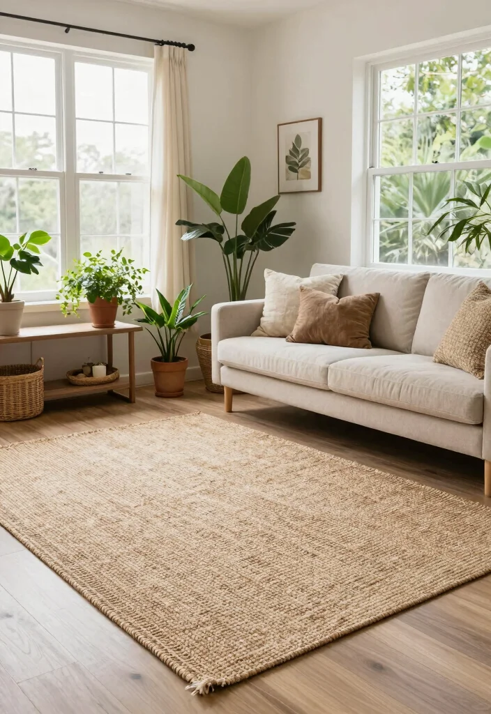 16 Fluffy Rugs in Living Room Ideas Cozy Underfoot Style 6. Eco Friendly Elegance 0