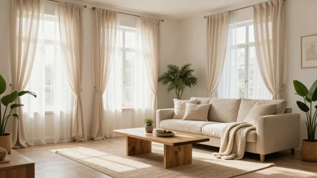 16 Nude Curtains Living Room Ideas in Neutral Warm Tones