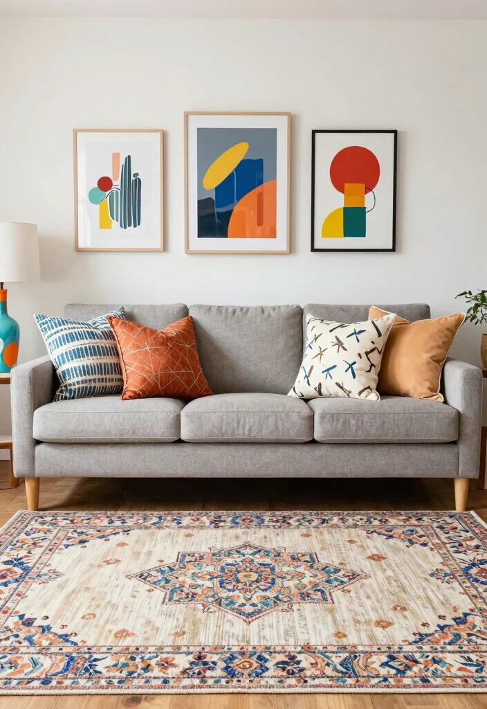 16 One Sofa Living Room Ideas Minimal and Functional 14. Playful Patterns and Textures 0