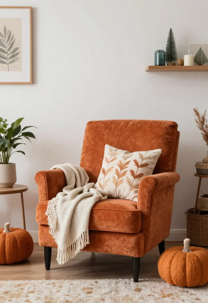 16 Orange Chair Living Room Ideas Bold Warm Accents 14. Seasonal Decor Embracing Change 0