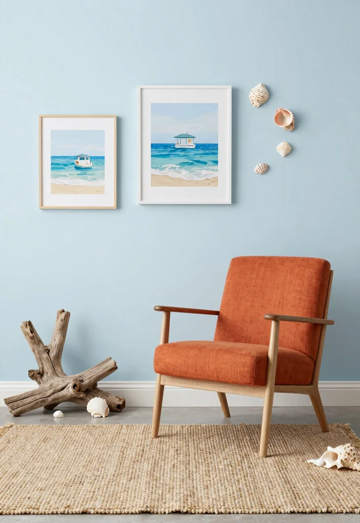 16 Orange Chair Living Room Ideas Bold Warm Accents 7. Coastal Charm with Warm Touches 0
