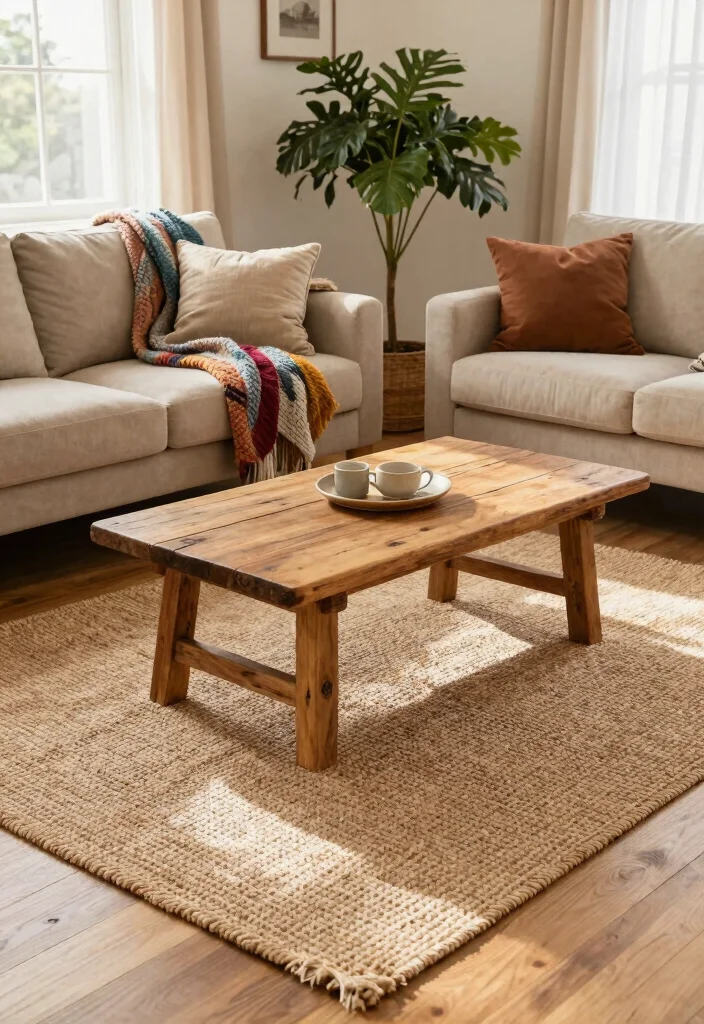 16 Rustic Rugs Living Room Ideas for Natural Cozy Texture 1. Embrace Jute for Texture and Sustainability 0