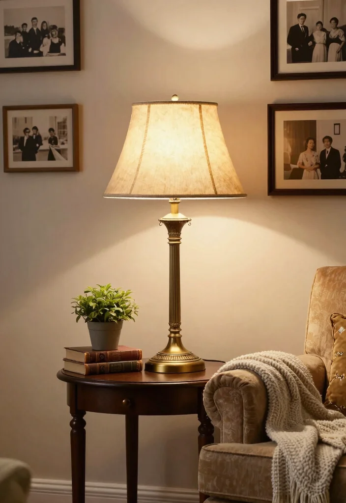 16 Table Lamps Living Room Ideas for Warm Layered Lighting 1. Antique Brass Table Lamp 0