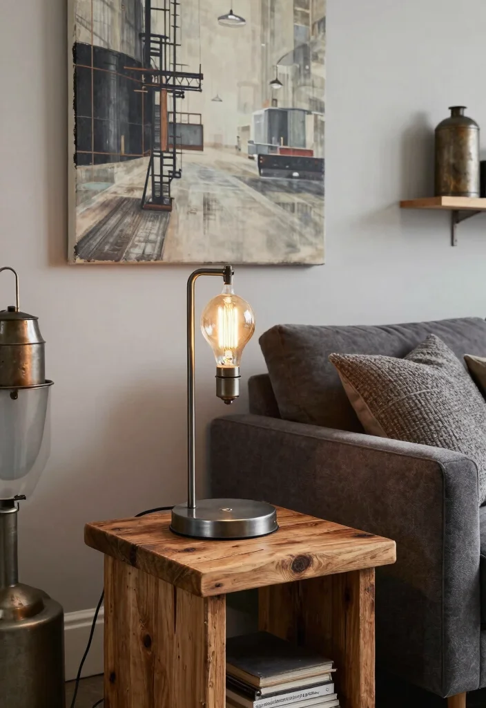 16 Table Lamps Living Room Ideas for Warm Layered Lighting 3. Industrial Chic Table Lamp 0