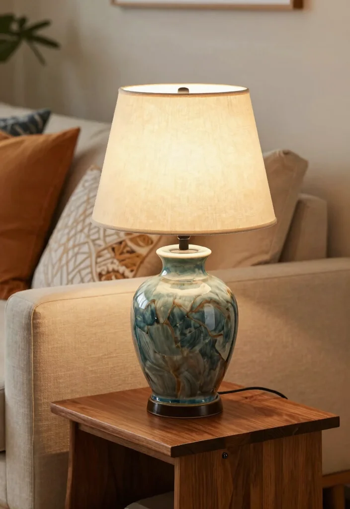 16 Table Lamps Living Room Ideas for Warm Layered Lighting 9. Handcrafted Ceramic Table Lamp 0