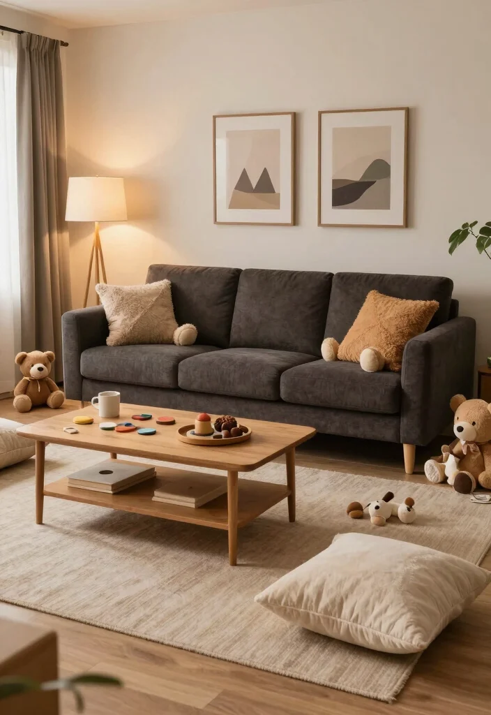 16 Teddy Sofa Living Room Ideas Cozy Plush Appeal 8. Family Friendly Comfort 0