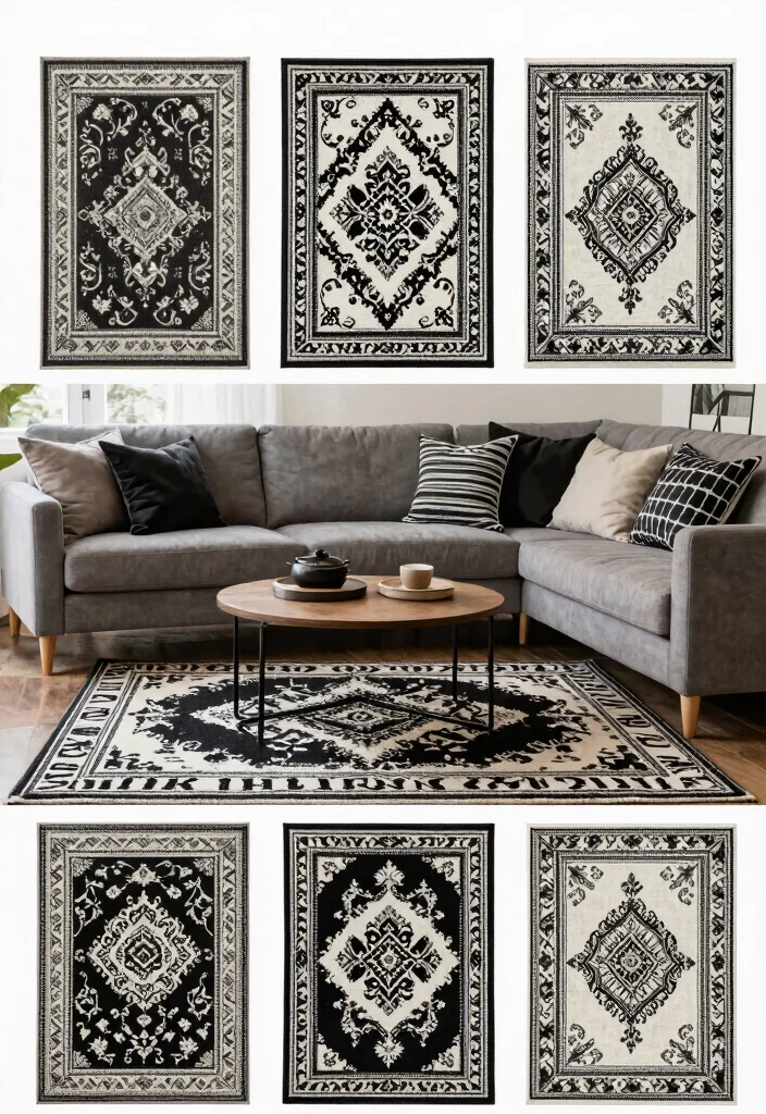 17 Black and White Area Rug Living Room Ideas Graphic Chic Conclusion 0