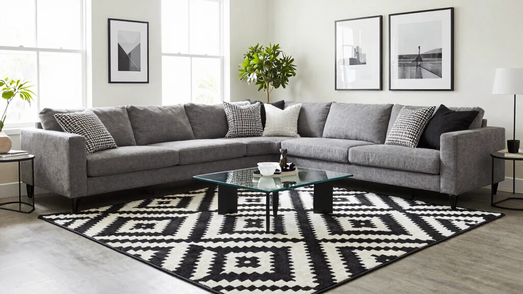 17 Black and White Area Rug Living Room Ideas Graphic Chic