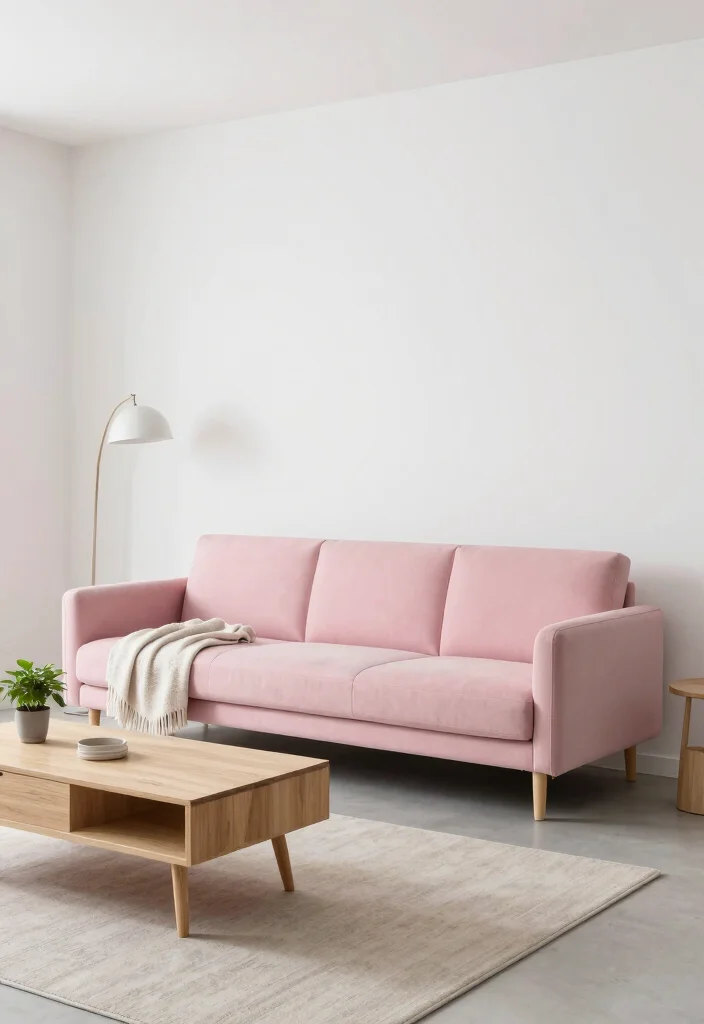 17 Blush Pink Sofa Living Room Ideas Soft Modern Elegance 1. Chic Minimalism 0