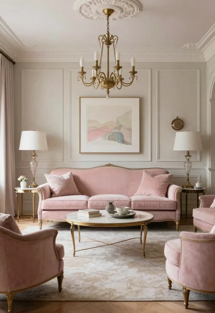 17 Blush Pink Sofa Living Room Ideas Soft Modern Elegance 10. Timeless Elegance 0