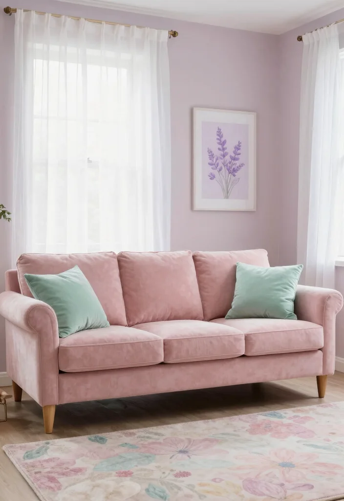 17 Blush Pink Sofa Living Room Ideas Soft Modern Elegance 3. Soft Pastel Palette 0