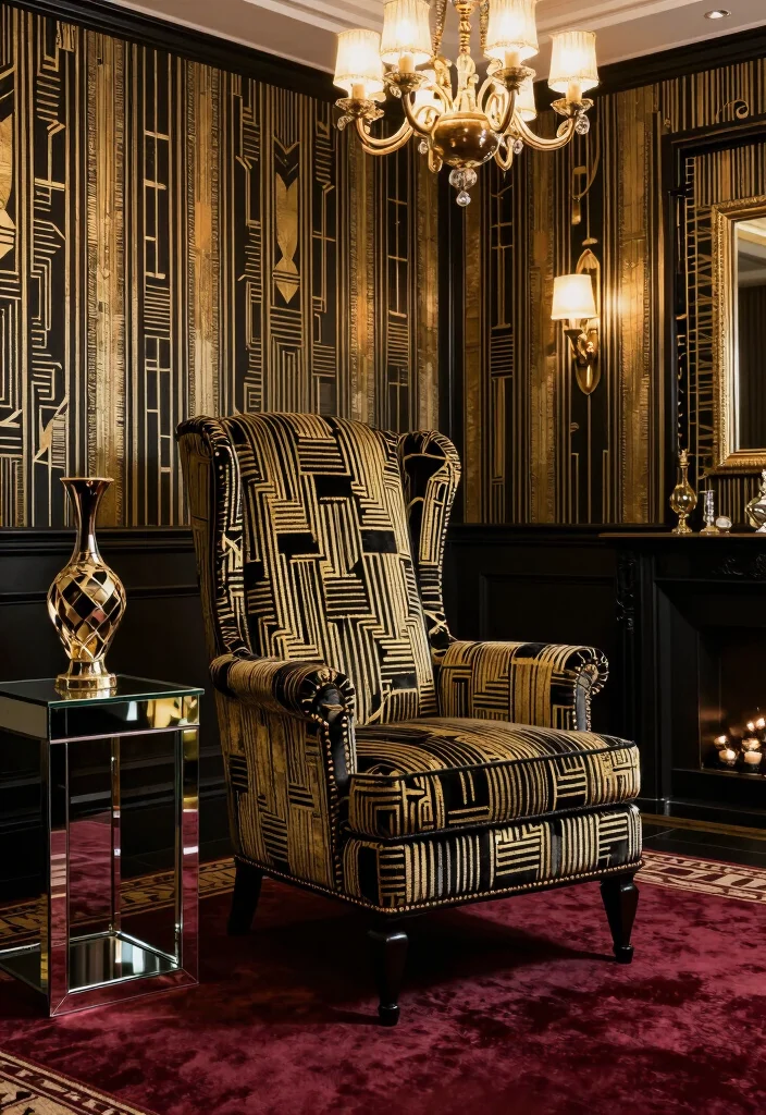 17 High Back Chairs Living Room Ideas Elegant Supportive Seating 8. Art Deco Glam 0