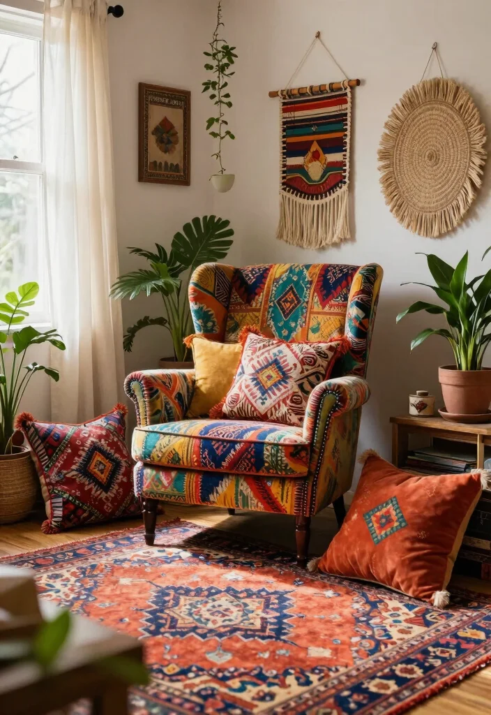 17 High Back Chairs Living Room Ideas Elegant Supportive Seating 9. Bohemian Eclectic Vibe 0