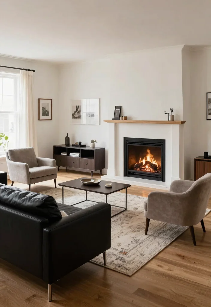 17 Living Room With Black Leather Couch Ideas Sleek Modern Looks 12. Smart Furniture Arrangement 0