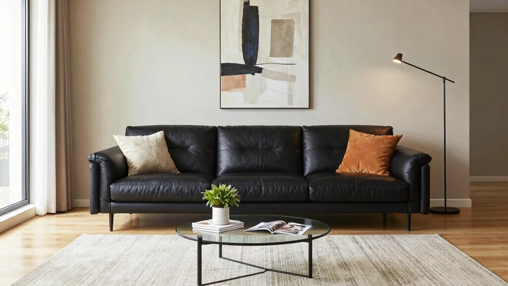 17 Living Room With Black Leather Couch Ideas: Sleek Modern Looks