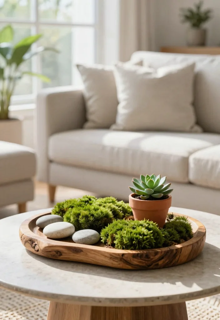 17 Middle Table Living Room Ideas Functional Centerpieces 1. Nature Inspired Centerpiece 0