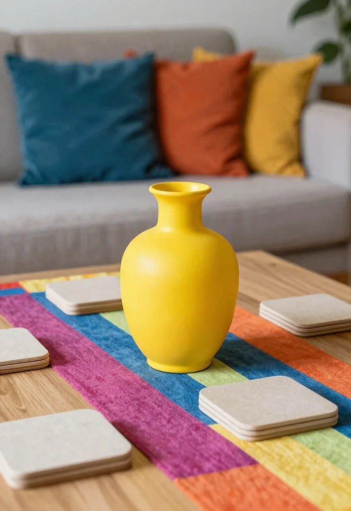 17 Middle Table Living Room Ideas Functional Centerpieces 10. Bold Color Pops 0