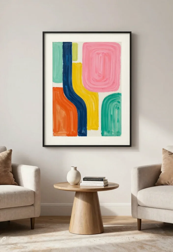 17 Middle Table Living Room Ideas Functional Centerpieces 16. Artistic Wall Dcor 0