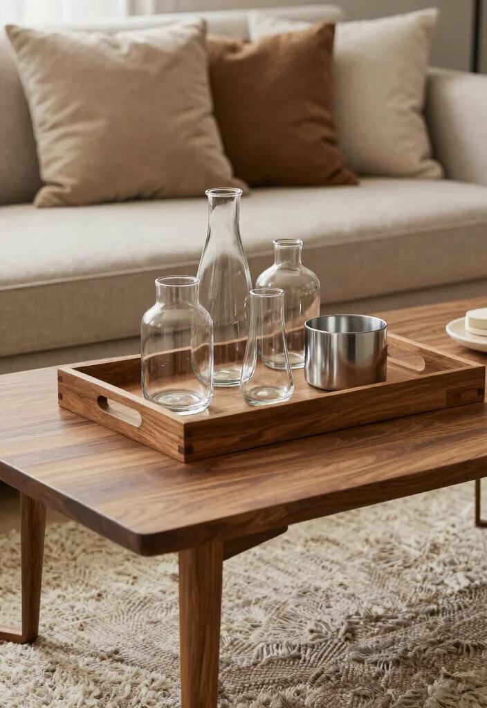 17 Middle Table Living Room Ideas Functional Centerpieces 9. Mixed Material Harmony 0