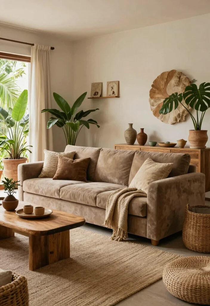 17 Petrol Sofa Living Room Ideas Deep Moody Color Inspiration 10. Nature Inspired Haven 0