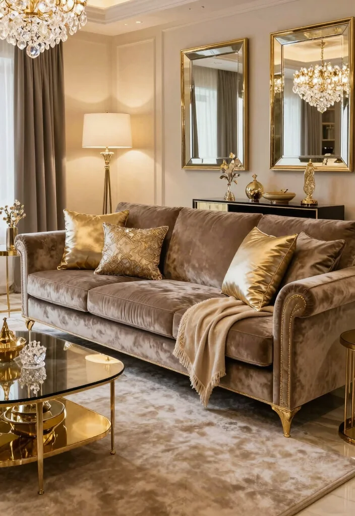 17 Petrol Sofa Living Room Ideas Deep Moody Color Inspiration 13. Glamorous Touch 0