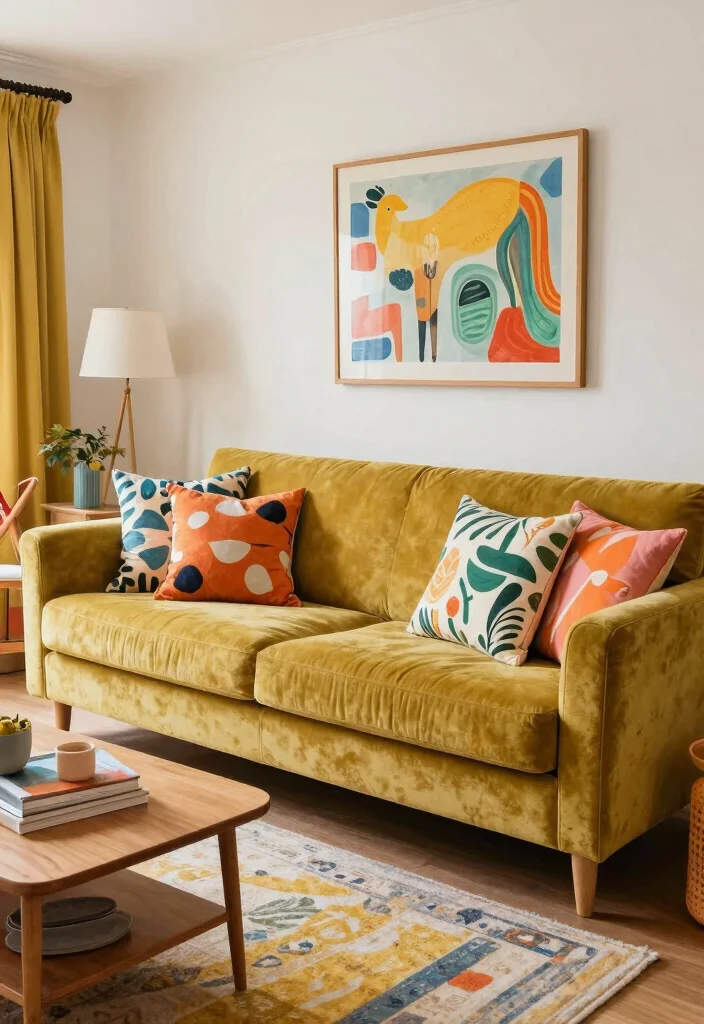 17 Petrol Sofa Living Room Ideas Deep Moody Color Inspiration 16. Playful Patterns 0