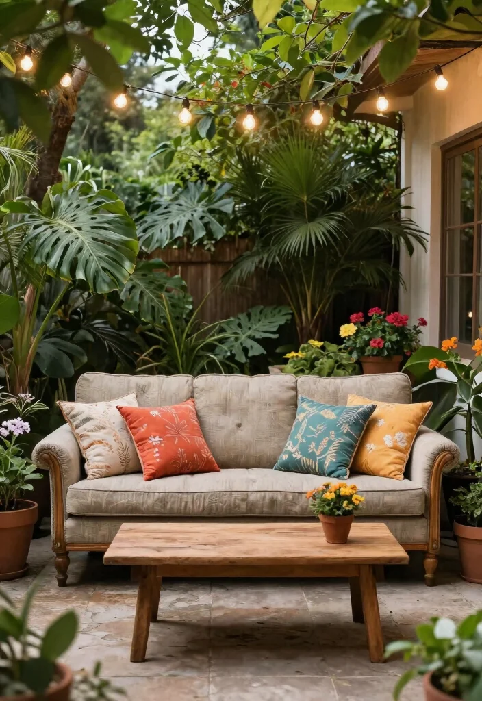 17 Vintage Couch Living Room Ideas Timeless Character 16. Vintage Outdoor Extension 0
