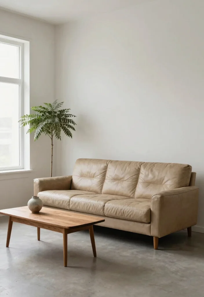 17 Vintage Couch Living Room Ideas Timeless Character 2. Minimalistic Vintage Charm 0