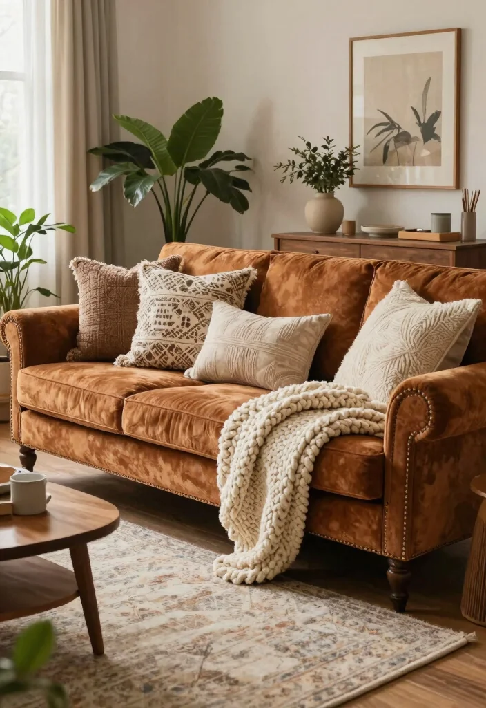 17 Vintage Couch Living Room Ideas Timeless Character 6. Layered Textures 0