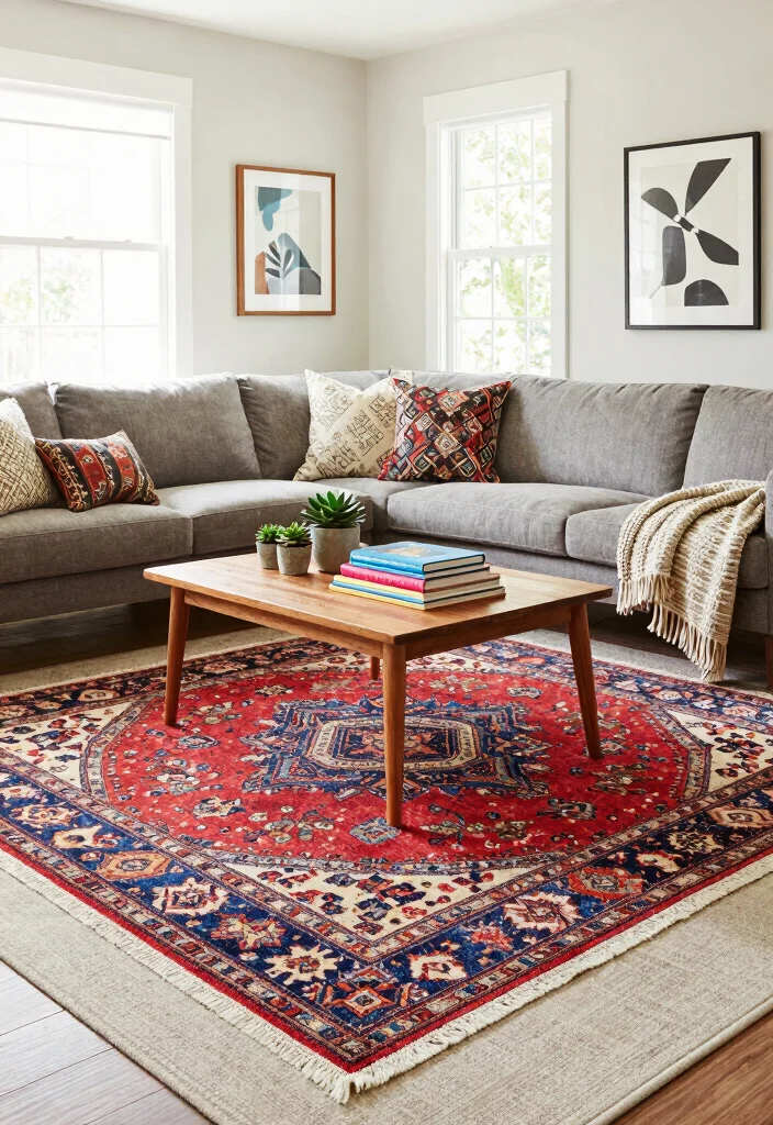 17 Vintage Rug Living Room Ideas Character Rich Style 1. Layering Textures for Depth 0