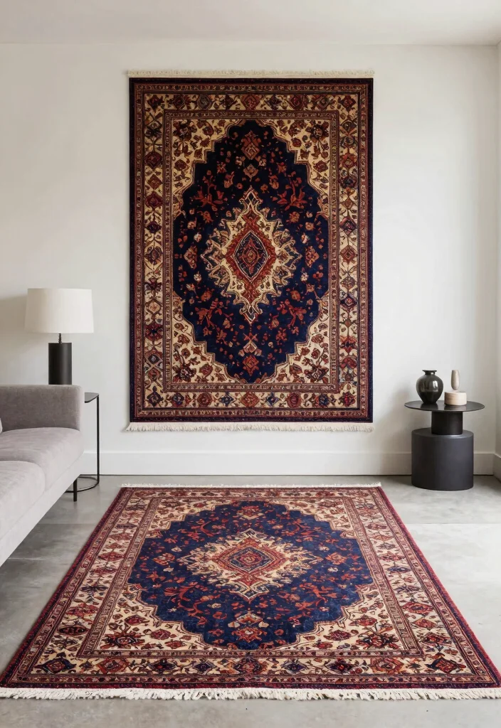 17 Vintage Rug Living Room Ideas Character Rich Style 13. Artful Displays with Vintage Rugs 0