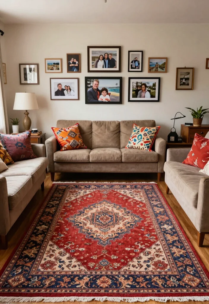 17 Vintage Rug Living Room Ideas Character Rich Style 16. Personalizing Your Space 0