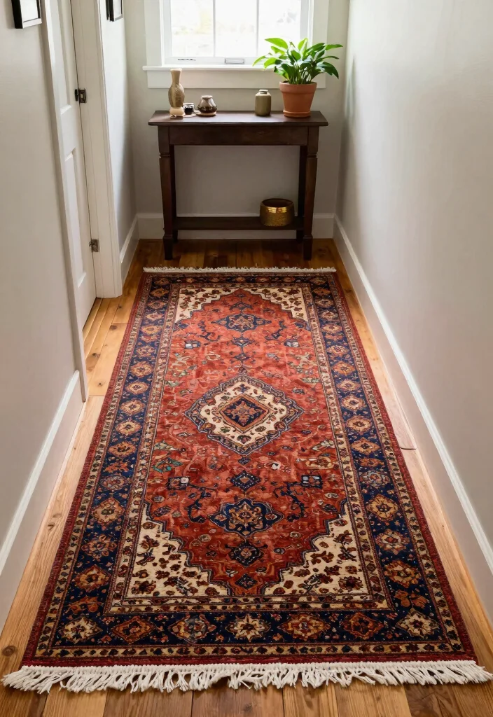 17 Vintage Rug Living Room Ideas Character Rich Style 5. Vintage Runner Rugs for Small Spaces 0