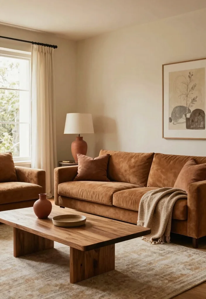 18 Caramel Sofa Living Room Ideas Warm Trendy Neutrals 2. Embracing a Warm Color Palette 0