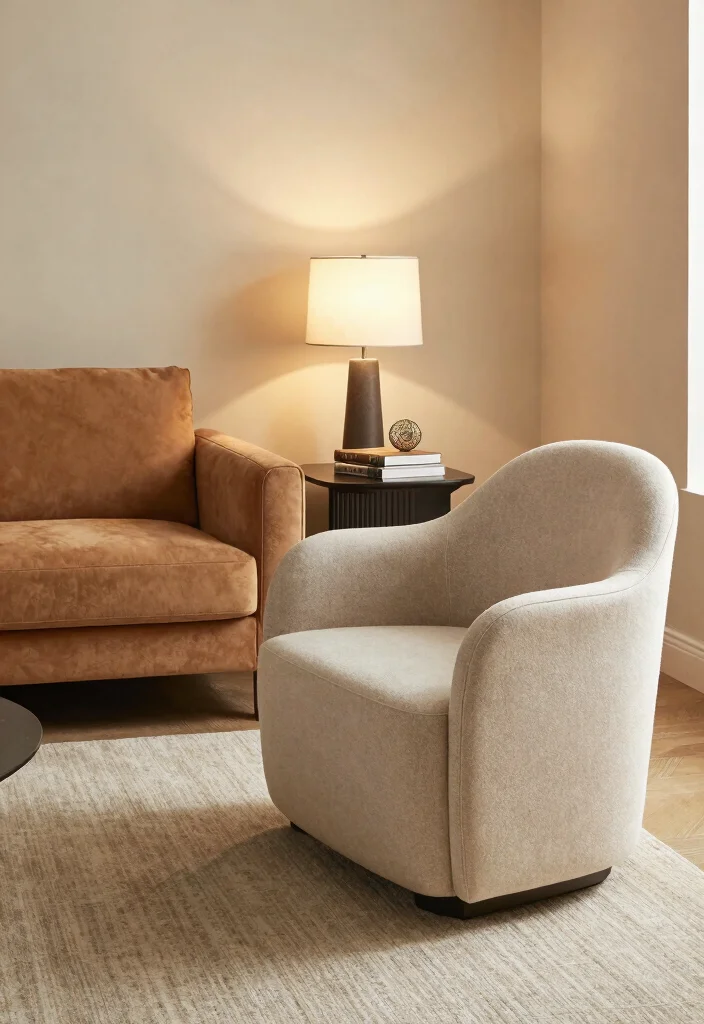 18 Caramel Sofa Living Room Ideas Warm Trendy Neutrals 7. Cozy Nooks with Side Chairs 0