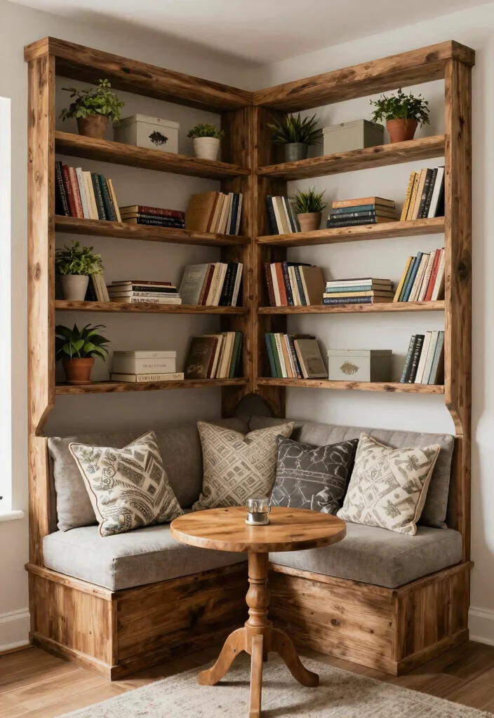 18 Corner Couch Living Room Layout Ideas Smart and Spacious 5. Cozy Nook with Built ins 0