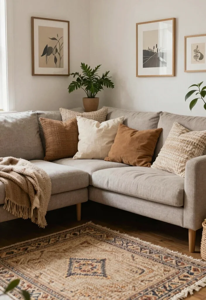 18 Corner Couch Living Room Layout Ideas Smart and Spacious 9. Textured Layers 0