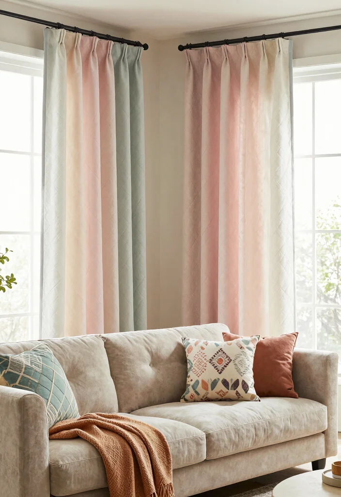 18 Curtain Designs Living Room Ideas Stylish and Functional 12. Quilted Fabric Curtains 0